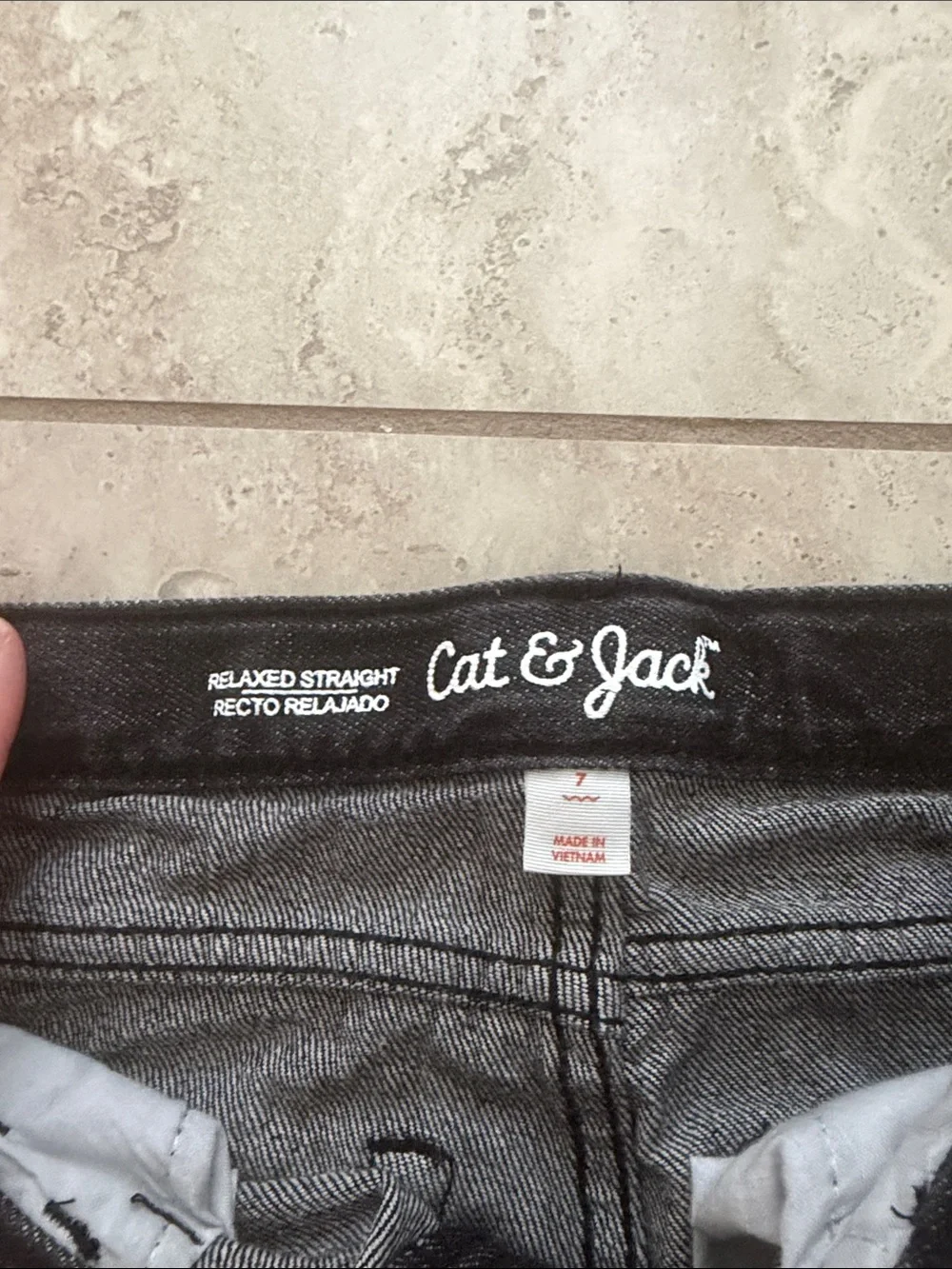 Cat & Jack Men's Straight Black Washed Jeans